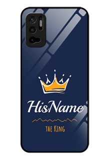 Poco M3 Pro 5G Glass Phone Case King with Name