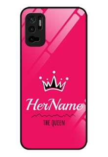 Poco M3 Pro 5G Glass Phone Case Queen with Name