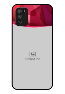 Poco M3 Custom Glass Mobile Case  - Red Abstract Design