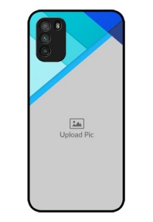Poco M3 Custom Glass Phone Case  - Blue Pattern Design