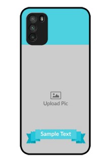 Poco M3 Personalized Glass Phone Case  - Simple Blue Color Design