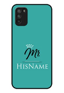 Poco M3 Custom Glass Phone Case Mr with Name