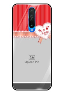Poco X2 Custom Glass Mobile Case  - Red Love Pattern Design