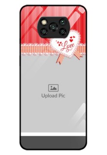 Poco X3 Pro Custom Glass Mobile Case  - Red Love Pattern Design