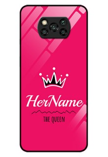 Poco X3 Pro Glass Phone Case Queen with Name