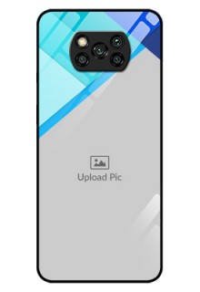 Poco X3 Custom Glass Phone Case  - Blue Pattern Design