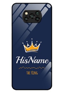 Poco X3 Glass Phone Case King with Name