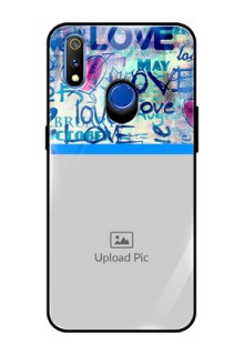 Realme 3 Pro Custom Glass Mobile Case  - Colorful Love Design