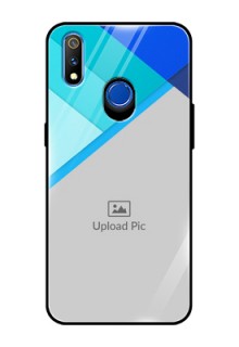 Realme 3 Pro Custom Glass Phone Case  - Blue Pattern Design