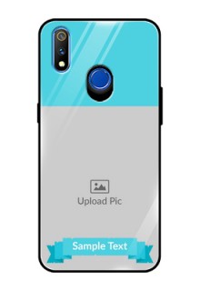 Realme 3 Pro Personalized Glass Phone Case  - Simple Blue Color Design