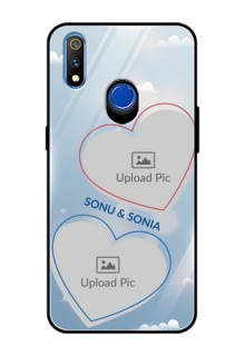 Realme 3 Pro Custom Glass Mobile Case  - Blue Color Couple Design 