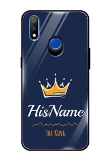 Realme 3 Pro Glass Phone Case King with Name
