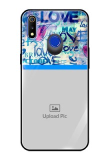 Realme 3 Custom Glass Mobile Case  - Colorful Love Design