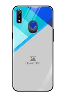 Realme 3 Custom Glass Phone Case  - Blue Pattern Design