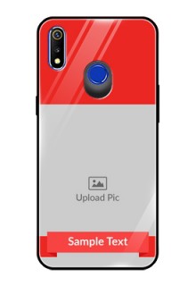 Realme 3 Custom Glass Phone Case  - Simple Red Color Design
