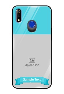 Realme 3 Personalized Glass Phone Case  - Simple Blue Color Design