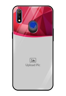 Realme 3i Custom Glass Mobile Case  - Red Abstract Design