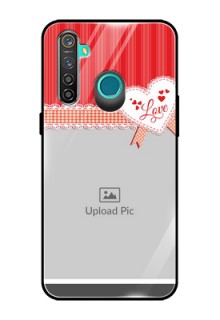 Realme 5 Pro Custom Glass Mobile Case  - Red Love Pattern Design
