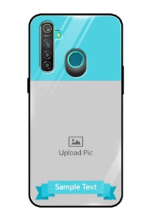 Realme 5 Pro Personalized Glass Phone Case  - Simple Blue Color Design