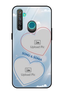 Realme 5 Pro Custom Glass Mobile Case  - Blue Color Couple Design 