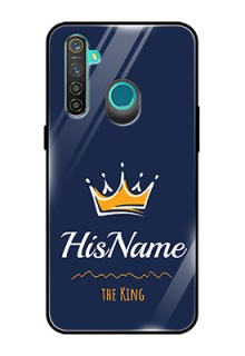 Realme 5 Pro Glass Phone Case King with Name