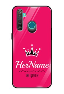 Realme 5 Pro Glass Phone Case Queen with Name
