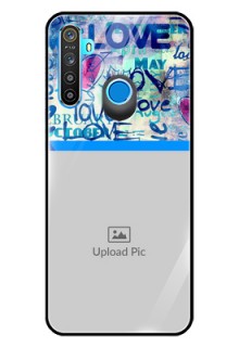 Realme 5 Custom Glass Mobile Case  - Colorful Love Design