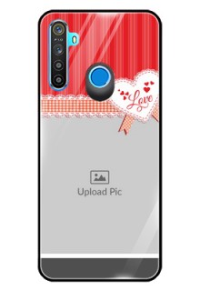 Realme 5 Custom Glass Mobile Case  - Red Love Pattern Design