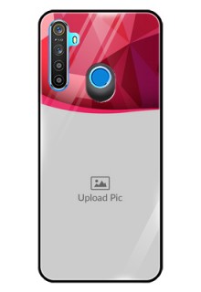 Realme 5 Custom Glass Mobile Case  - Red Abstract Design