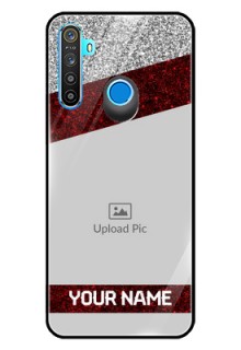 Realme 5 Personalized Glass Phone Case  - Image Holder with Glitter Strip Design