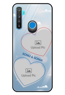 Realme 5 Custom Glass Mobile Case  - Blue Color Couple Design 