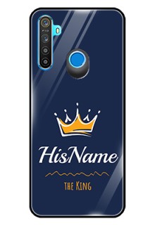 Realme 5 Glass Phone Case King with Name