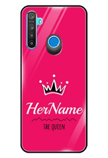 Realme 5 Glass Phone Case Queen with Name