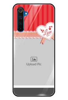 Realme 6 Pro Custom Glass Mobile Case  - Red Love Pattern Design