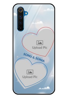 Realme 6 Pro Custom Glass Mobile Case  - Blue Color Couple Design 