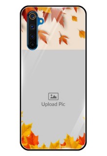 Realme 6 Pro Photo Printing on Glass Case  - Autumn Maple Leaves Design