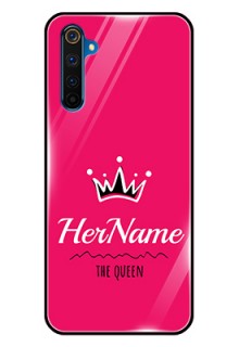 Realme 6 Pro Glass Phone Case Queen with Name