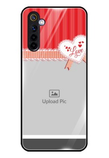 Realme 6 Custom Glass Mobile Case  - Red Love Pattern Design