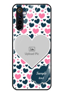 Realme 6 Custom Glass Phone Case  - Pink & Blue Heart Design