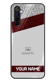 Realme 6 Personalized Glass Phone Case  - Image Holder with Glitter Strip Design