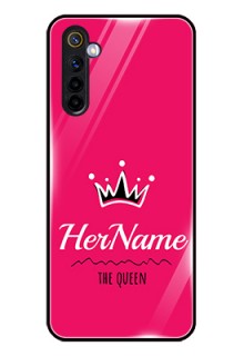 Realme 6 Glass Phone Case Queen with Name
