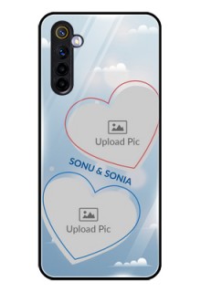 Realme 6i Custom Glass Mobile Case  - Blue Color Couple Design 