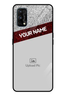 Realme 7 Pro Personalized Glass Phone Case  - Image Holder with Glitter Strip Design