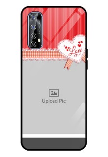 Realme 7 Custom Glass Mobile Case  - Red Love Pattern Design