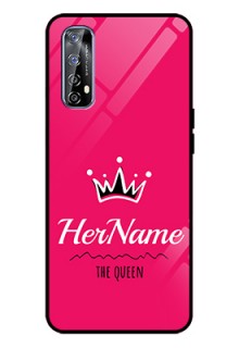 Realme 7 Glass Phone Case Queen with Name