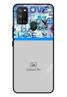 Realme 7I Custom Glass Mobile Case  - Colorful Love Design