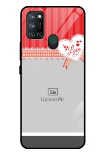 Realme 7I Custom Glass Mobile Case  - Red Love Pattern Design