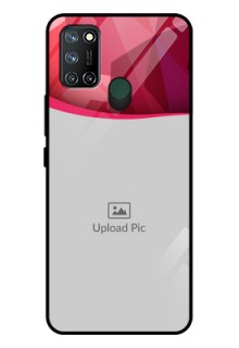 Realme 7I Custom Glass Mobile Case  - Red Abstract Design