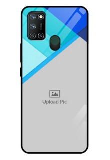 Realme 7I Custom Glass Phone Case  - Blue Pattern Design