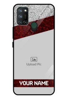 Realme 7I Personalized Glass Phone Case  - Image Holder with Glitter Strip Design
